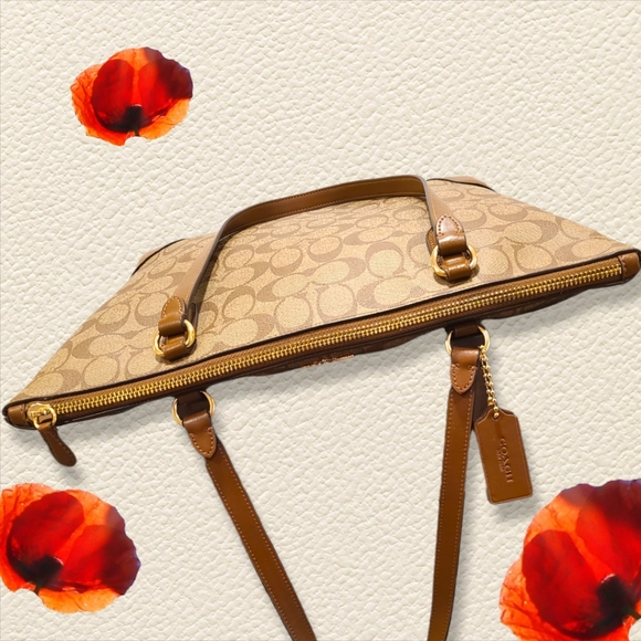 Coach Signature Coated Canvas Tote Handbag - Picture 5 of 10